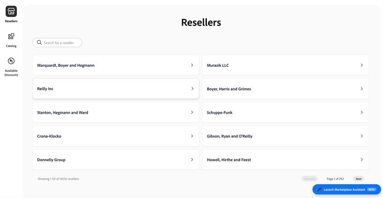 Launch Marketplace Assistant button in the Bridge