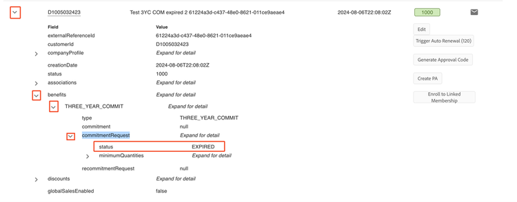 View 3YC benefit status