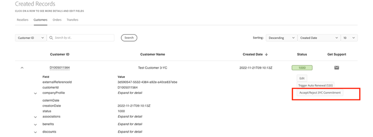 Accept/Reject 3YC commitment terms from Sandbox Portal - 1
