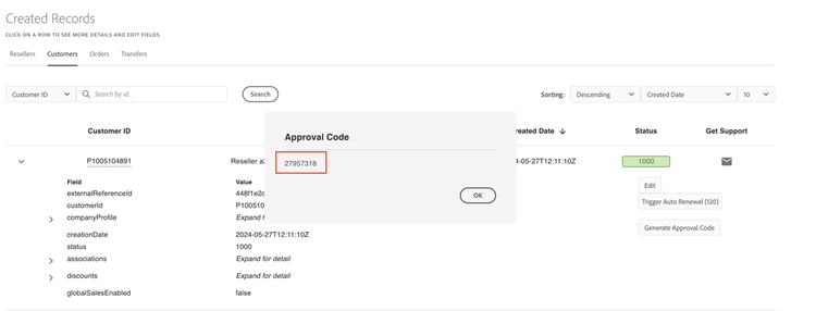 Reseller Change Approval Code