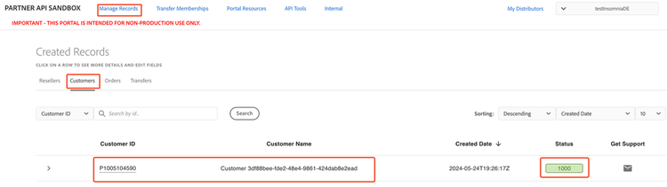 View customers in Sandbox
