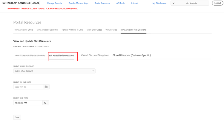 Edit reusable flexible discounts