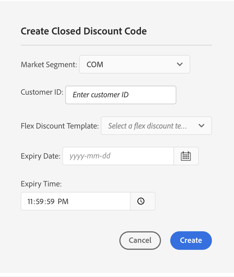 Closed Discount Dialog