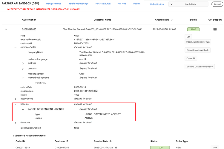 View customer details