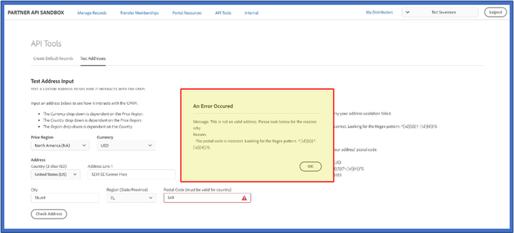 Address Validation in Sandbox –2