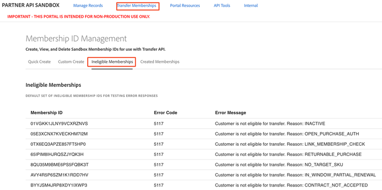 View ineligible memberships in Portal