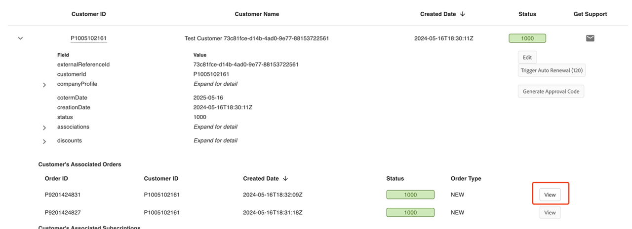 Searching for Subscriptions by Order ID - 1