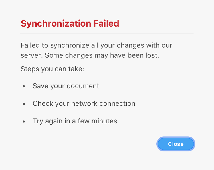 An error alert