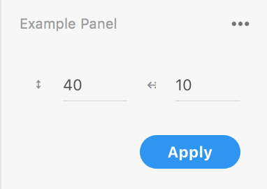 A panel with input boxes and a button